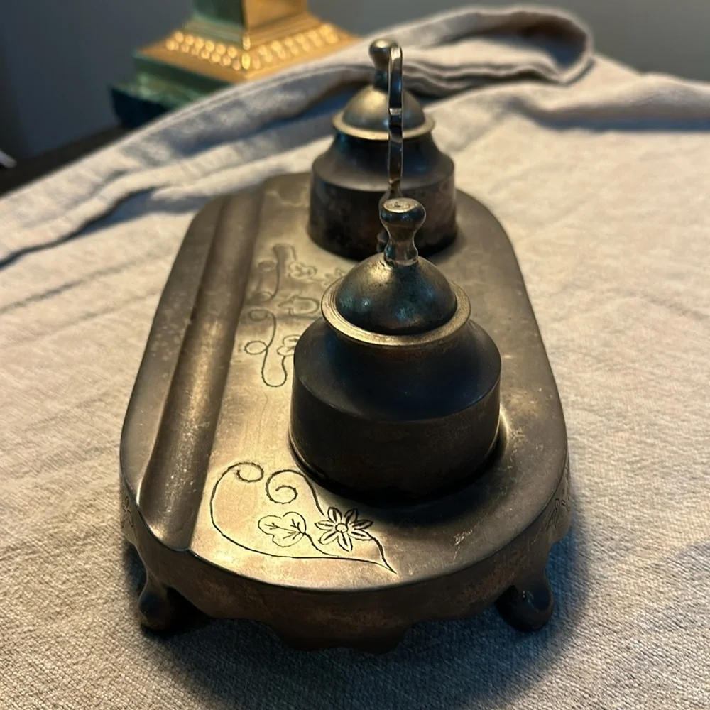 Vintage Brass Inkwell from India 🇮🇳